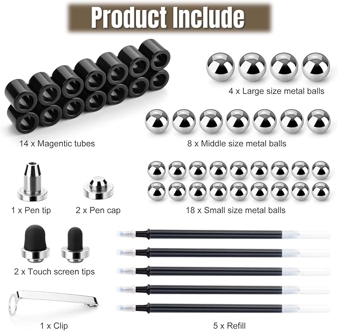 Juboury Magnetic Fidget Pen, Decompression Magnetic Toy Pen, Stress Relieving Gift for Adults Kids Teens, Novelty Toy for 10 11 12 13 14 Year Old Boys