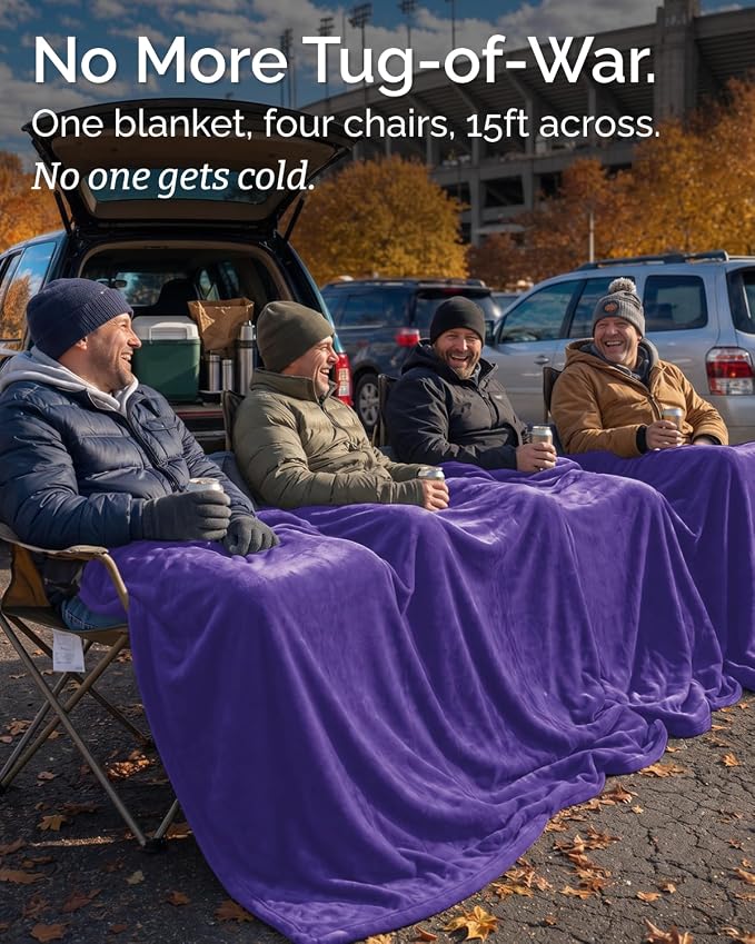 Ultra Soft Fleece Blanket Oversized King Size - Flannel Fleece Luxury Blanket - Lightweight for Couch Bed Chair - Thick, Warm and Breathable - All Season Cozy, Purple Haze
