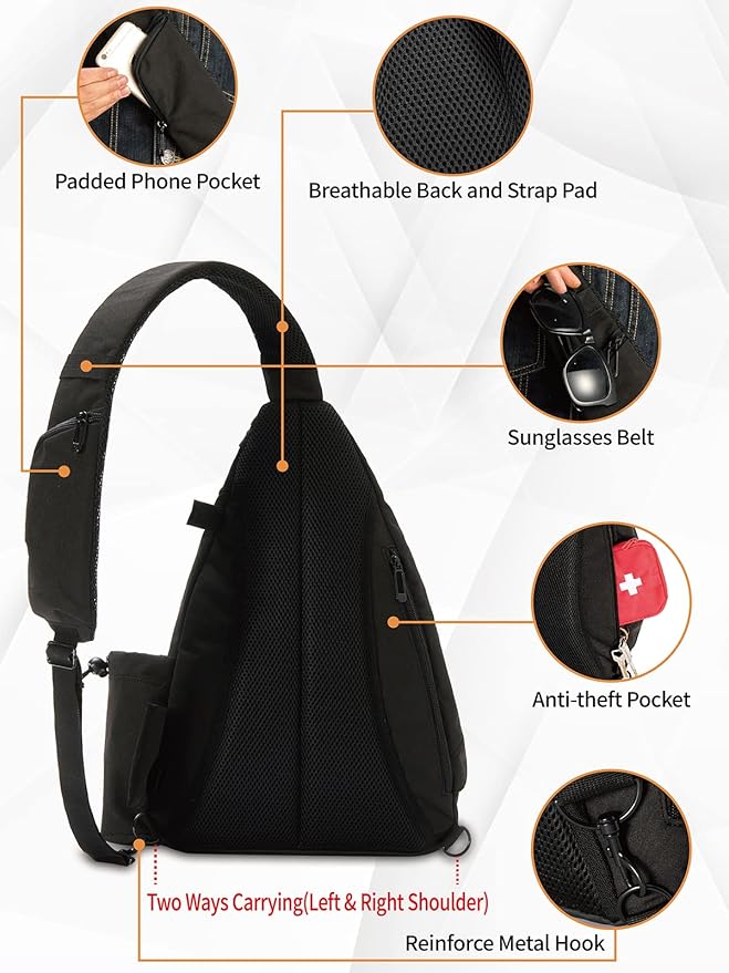 MOYAQI Disc Golf Bag with Retriever Holder and Storage Pockets, Disc Golf Backpack with 8-10 Disc Capacity, Padded Adjustable Strap and Back Panel, Lightweight and Durable