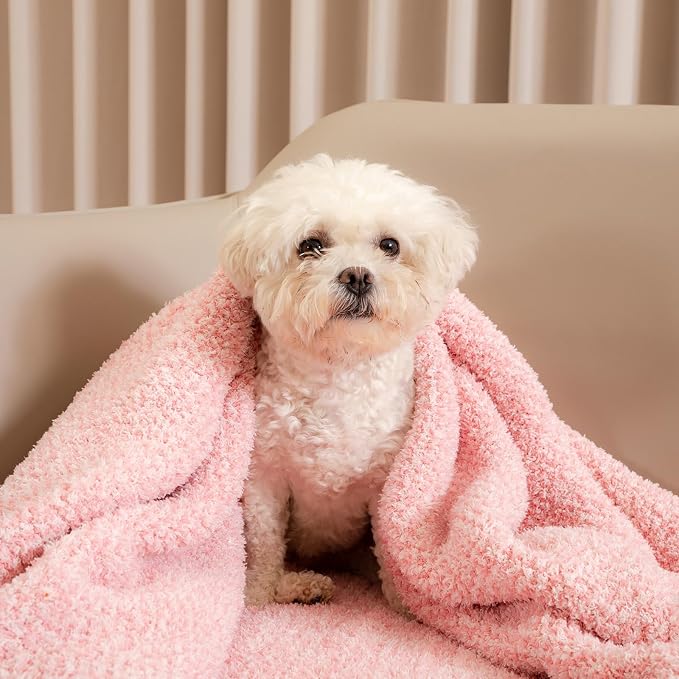 Snuggle Sac Buttery Pink Throw Blanket for Couch, Reversible Super Soft Knitted Blankets, Warm Cozy Knit Fuzzy Plush Lightweight Throws Dupes for Sofa, Bed, Picnic, Pink, 50 x 70 inches