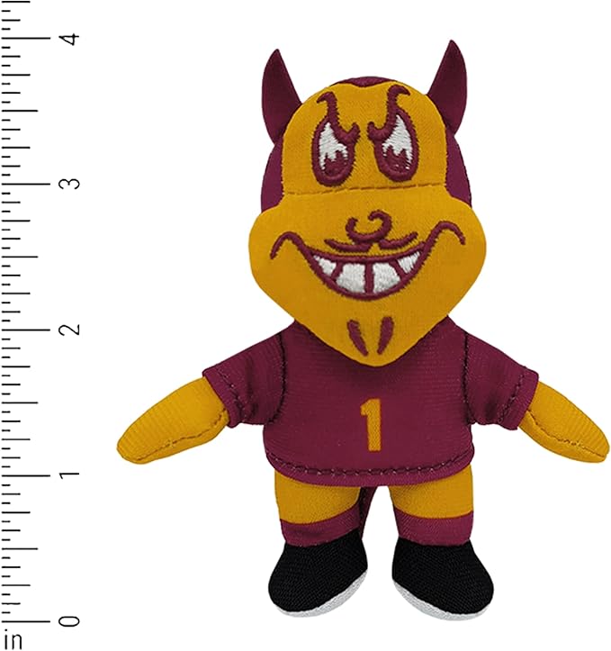 Bobbi-Dobbiez Attachable Plushie Arizona State University Sparky Mascot – Attaches to Backpacks, Bags, Shoes, Water Bottles, and More
