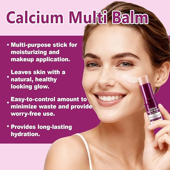 Calcium Multi Balm Stick, 9g Calcium Multi Balm, Collagen Moisturing Stick, Wrinkle Core, Moisturizing Cream, Hydrating, Firming Skin, Suitable for Eyes, Neck, Face 1Pack
