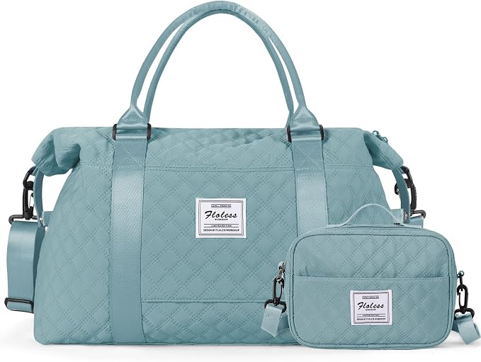 Travel Duffel Bag, Carry On Overnight Weekender Bags for Women | Travel Bag with Wet Pocket & Trolley Sleeve, For Spirit Airlines 18x14x8 Personal Item Bag