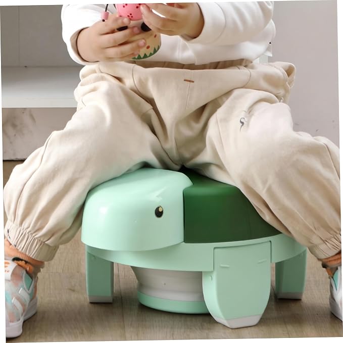 Portable Toddler Potty, Foldable Travel Potty for Children - 3-in-1 Multi-use Portable Kids Toilet, Light Green