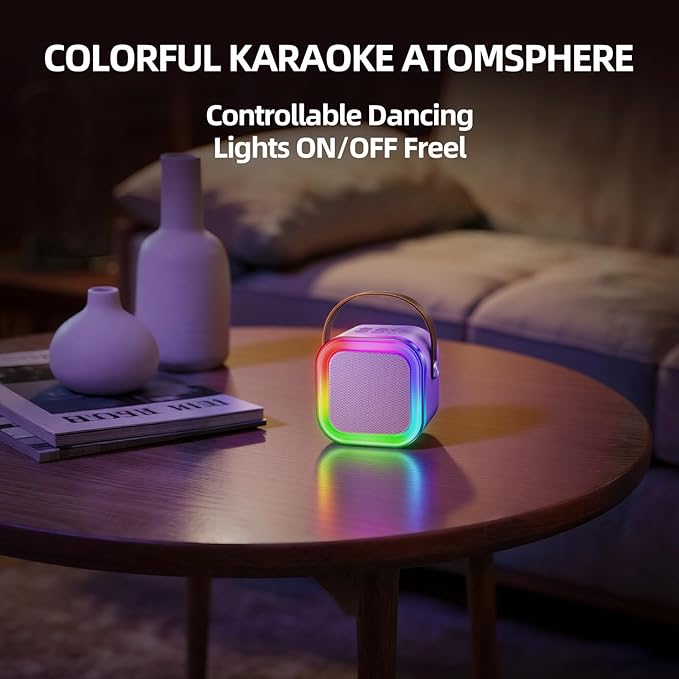Kinglucky Mini Karaoke Machine for Kids, Top Birthday Gift Pick for Girls Ages 3, 4, 5, 6, 7, 8, 9, 10, 11, 12 Years Old, Kids' Personal Video Players Accessories with 2 Mics & 5 Voice Effects, Purple