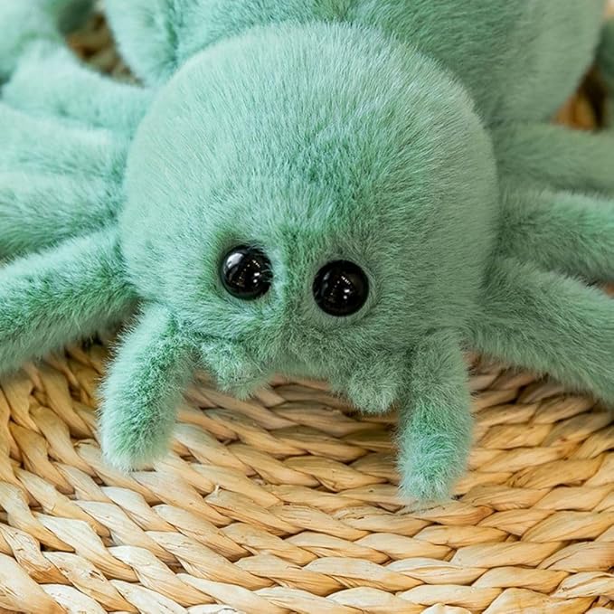 Plush Spider Stuffed Animal Toy, Soft 10 inch Kawaii Halloween Plush Spider Stuffed Toys Decorations Cuddle Gift for Kids and Adults (White)