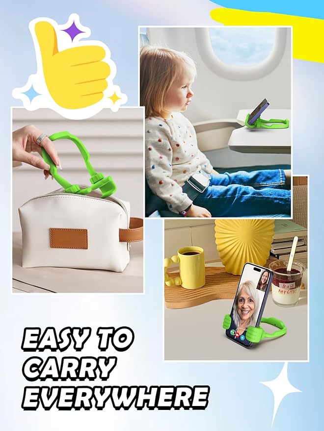 Valentines Gifts for Kids Teens Boys Girls Cell Phone Stand: Upgrade Adjustable Thumbs Up Lazy Phone Holder for Desk Fun Birthday Gifts for Grandma Adults Husband from Wife