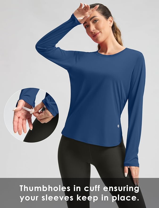 Women's Sun Shirts UPF 50+ Long Sleeve UV Protection Shirt Lightweight Quick Dry Workout Hiking Tops for Women
