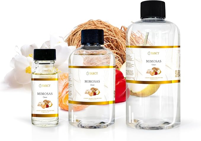 YANCY Mimosas Luxury Collection Fragrance Oil (1/2 oz), Bubbly Citrus and Floral Scent, Ideal for Diffusers, Oil Burners & Aroma Lamps, Bright Fragrance for Brunch Vibes