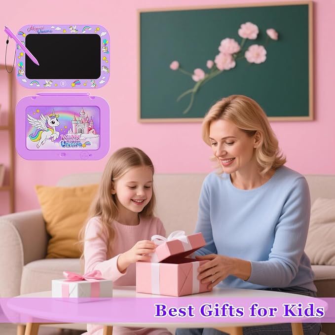 LCD Writing Tablet for Kids,12Inch Colorful Reusable Erasable Electronic Toddler Doodle Board Drawing Tablet Pads,Educational Learning Toys, Gifts for 3 4 5 6 7 8 Year Old Girls Boys (Purple-12IN)