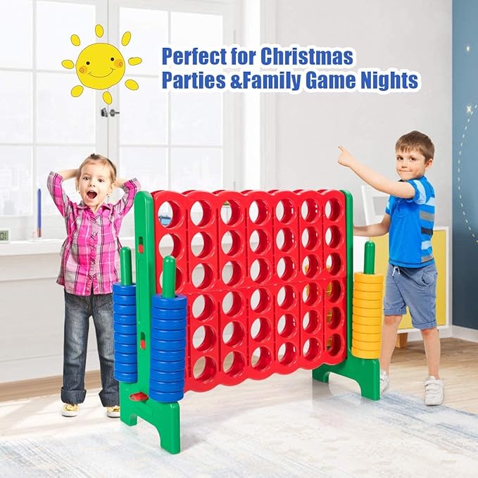 Costzon Giant 4-in-A-Row, Jumbo 4-to-Score Giant Games for Kids & Adults, Indoor Outdoor Party Family Connect Plastic Game, 4 Feet Wide by 3.5 Feet Tall with Carrying Bag