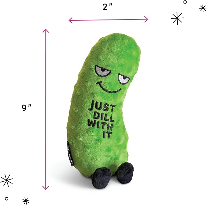 Pickle Plushie - Just Dill with It Sassy Pickle Plush, Gift for Pickle Lovers, Food Plush Toy for Gifting