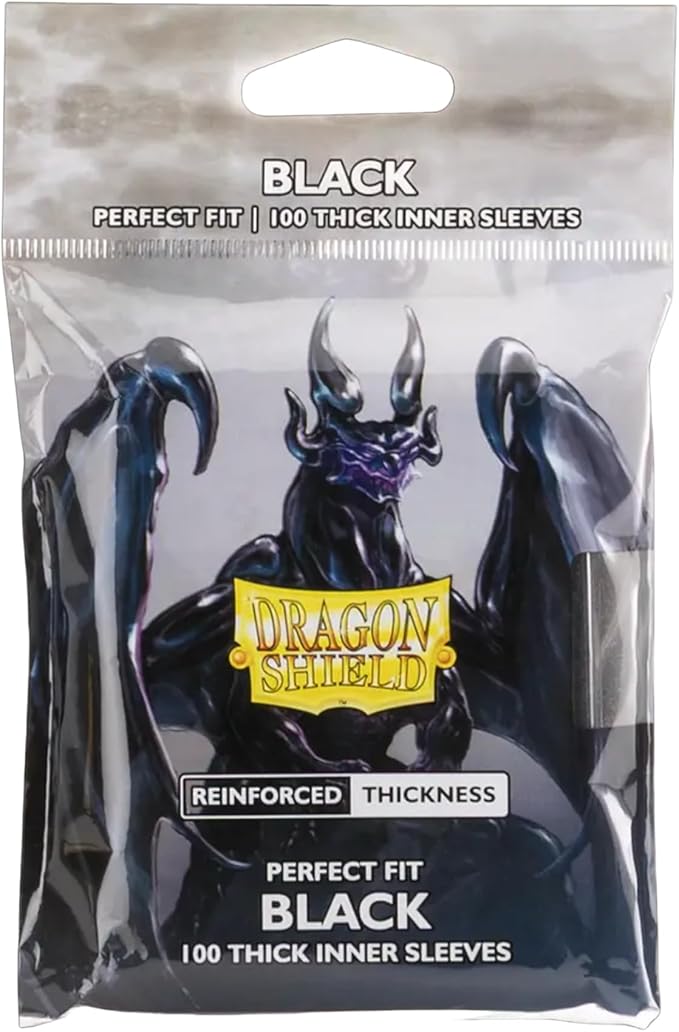 Dragon Shield - Standard Perfect Fit Thick Inner Sleeves - (100 Sleeves) - Black