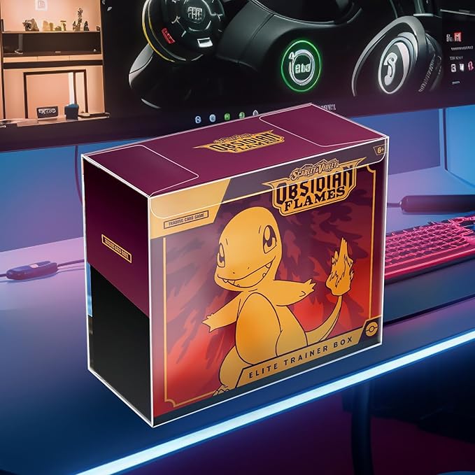 【10 Pcs】 PKMN ETB-Protector Case, Elite Trainer Box Protector, ETB-Box Plastic Display Case-Compatible with Elite Trainer Boxes, Scratch-Resistant Material