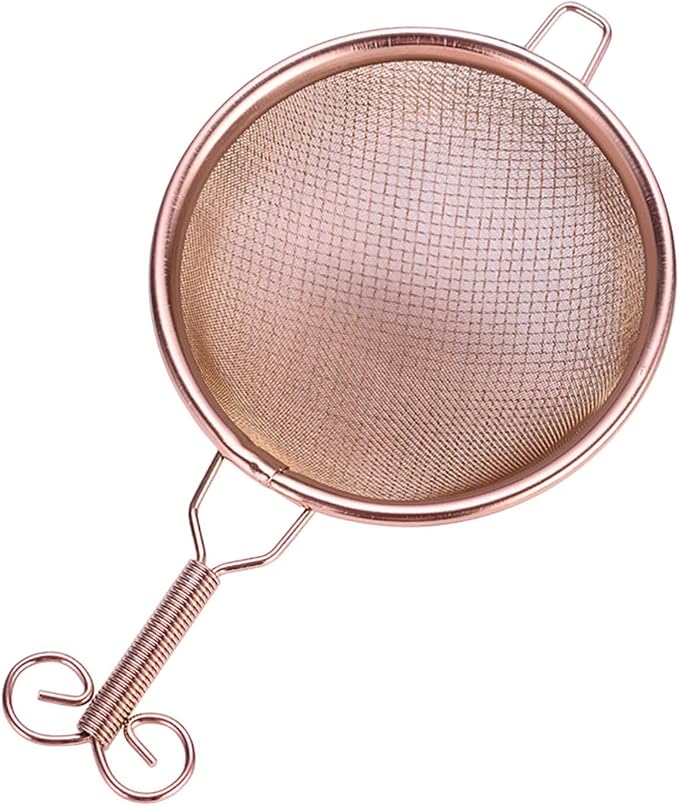 Generic Copper Tea Strainer Mesh Tea Filter Double-layer Tea Drain Household Tea Infuser for Hotel, D