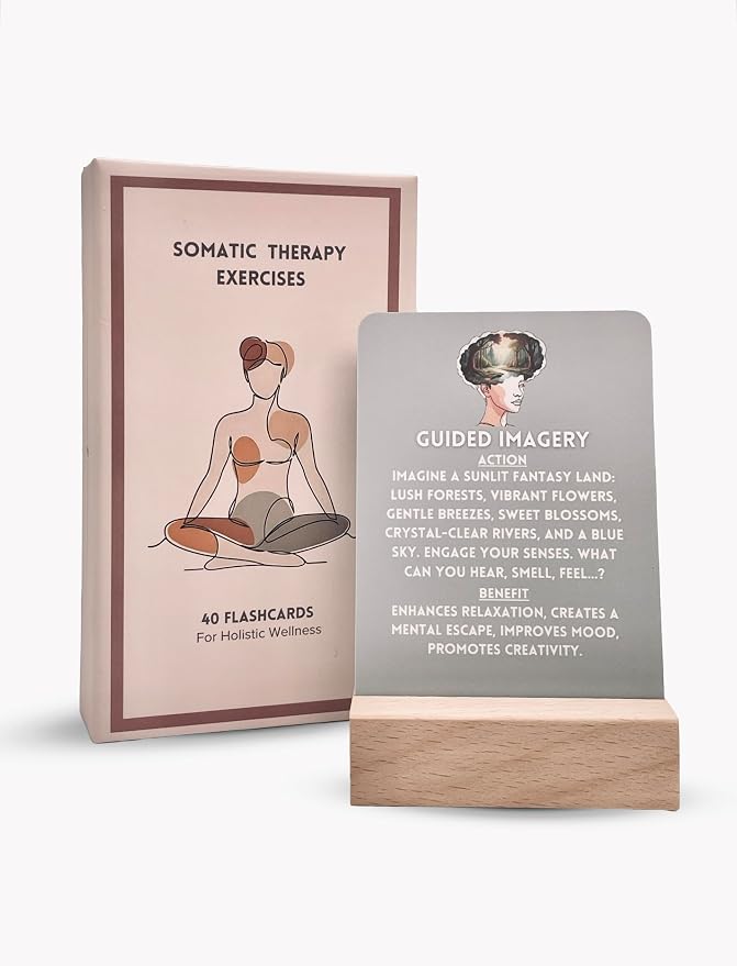 40 Somatic Therapy Exercise Cards - Mindfulness and Coping Skills Cards for Anxiety and Stress Relief | Emotional Healing, Grounding and Meditation Tool for Body Awareness | Perfect Self-Care Gift