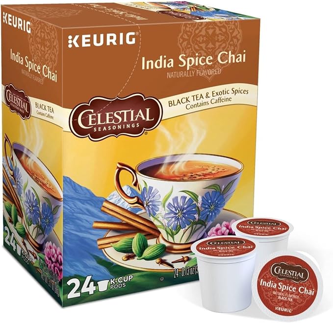 Celestial Seasonings® Single-Serve K-Cup® Pods, Original India Spice Chai Tea, Box Of 24