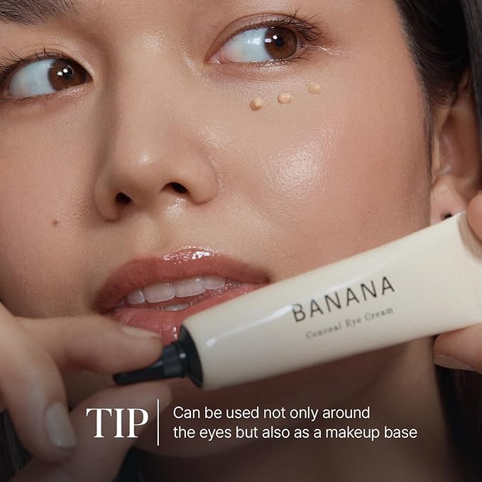 shaishaishai BANANA Conceal Cream, Hydrating Under Eye Cream & Dark Circle Coverage, Anti-Fine Lines & Smoothing, Non-Sticky, Korean Skincare, 0.52 oz