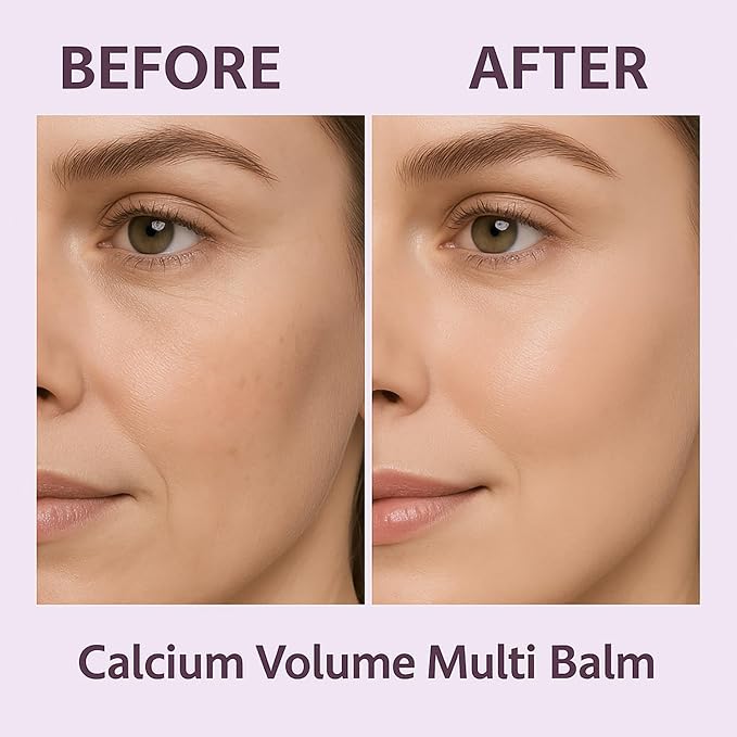2Pcs Calcium Volume Multi Balm Stick, Korean Skin Care Moisturizing Balm with Vitamin, Almond & Vitamin E for Lip Eye Neck