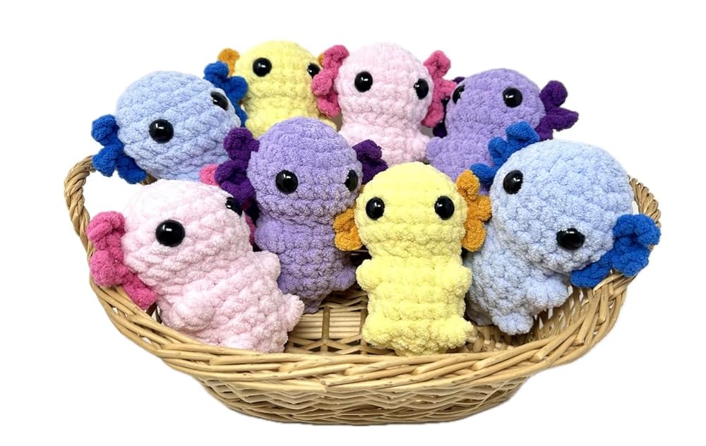Axolotl Adorable Handmade Crochet Axolotl Stuffed Toy - Baby Axolotl Perfect Plushie for Girls & Boys, Soft and Huggable, 6 inches tall (Pink)