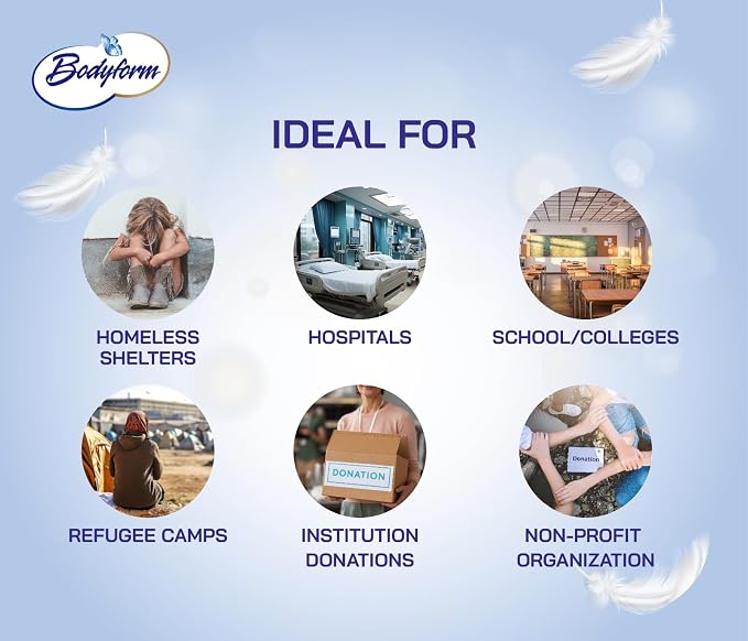 Bodyform Regular Maxi Feminine Pads (Individually Wrapped) Bulk Packaging - 288 Pads with Adhesive Strip (Ideal for Homeless Shelters, Hospitals, Refugee Camps & Institution Donations) #BF288