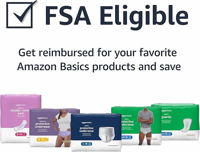 Amazon Basics Postpartum Incontinence Underwear for Women, Maximum Absorbency with Bladder Leak Protection, Fresh Protection, Disposable, Large, Lavender, 18 Count (Pack of 2)