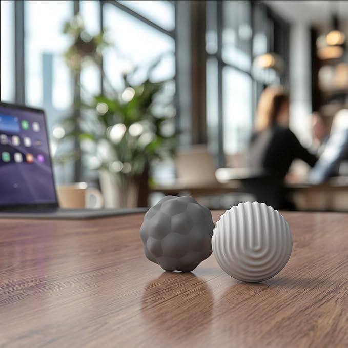 Large Magnetic Fidget Ball Toys for Adults, 2Pcs Soft Silicone Fidget Magnets, Silent Fidget Toys for Adults Ages, Textured Magnetic Balls & Stress Relief Desk Office Toys (Grey, Extra Large)