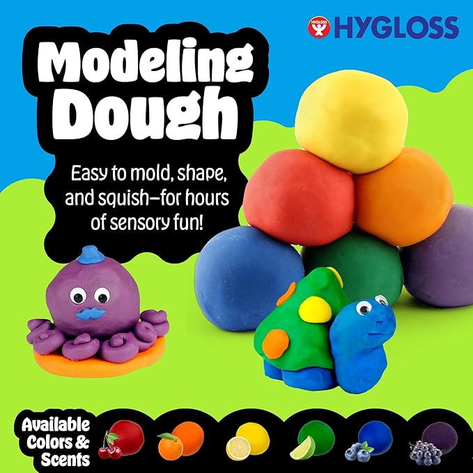 Hygloss Play Modeling Dough for Kids – Safe & Non-Toxic Sensory Dough for Arts and Crafts – 3 lb Tub – Play Clay for Toddler Activities, Preschool Classroom Must-Haves – Yellow Color, Scented