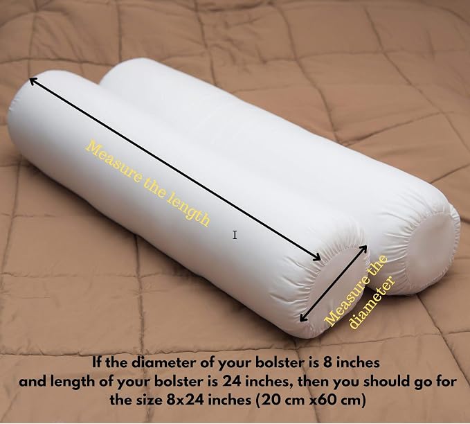 Saffron Quilted Bolster Pillow Cover (NavyBlue, 8" Diameter x24 Long (20 cm x 60 cm))