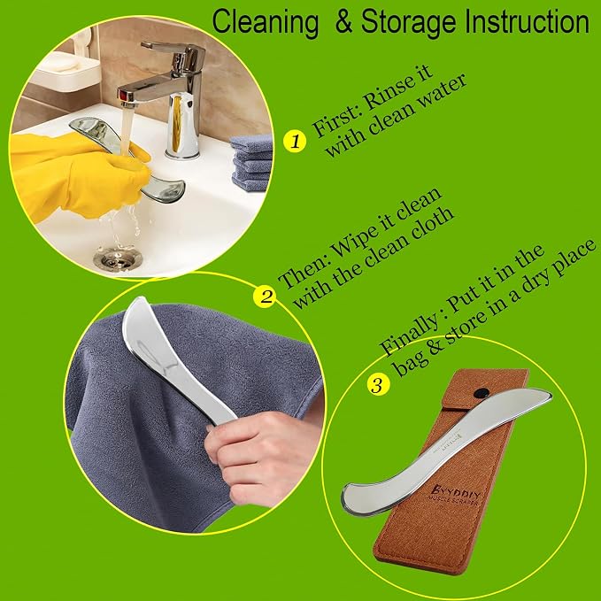 BYYDDIY Non-Magnetic 304 Stainless Steel Gua Sha Muscle Scraper Tool for Scar Tissue,Muscle Scraping Tool for Massage Scraper,IASTM Tools for Physical Therapy, Soft Tissue Massage