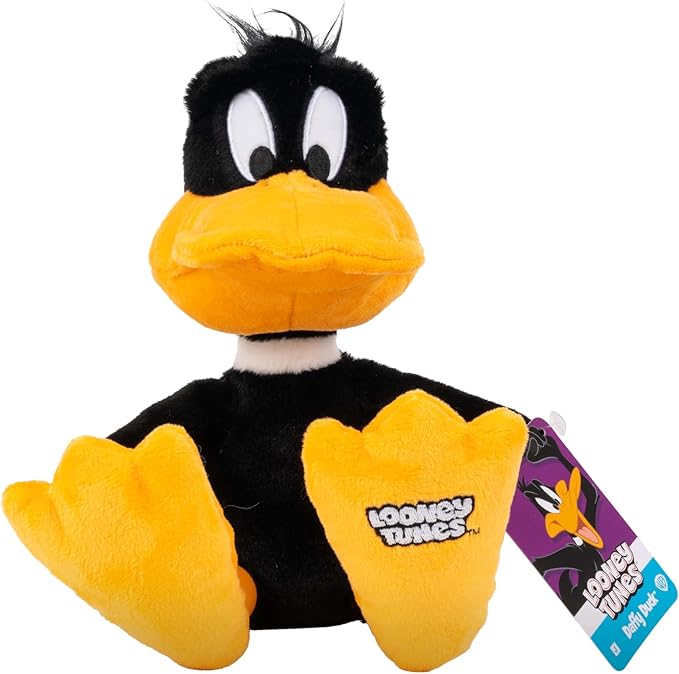 Jazwares Warner Bros. Discovery Looney Tunes, 8-Inch Daffy Duck Plush - Super-Soft and Huggable Plush Toy - Official Licensed Plush - for All Ages