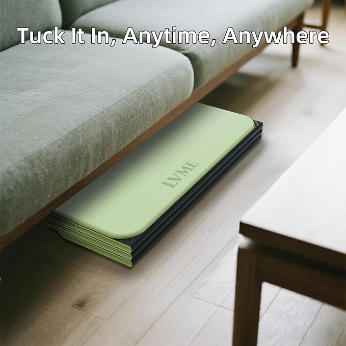 Foldable Yoga Mat 0.32 inches Thick(8mm), SGS Certified POE Material | Non Slip, 71 x 24 inches, Foldable for Travel, Pilates, Camping, Environmental Sports Mat, Odorless
