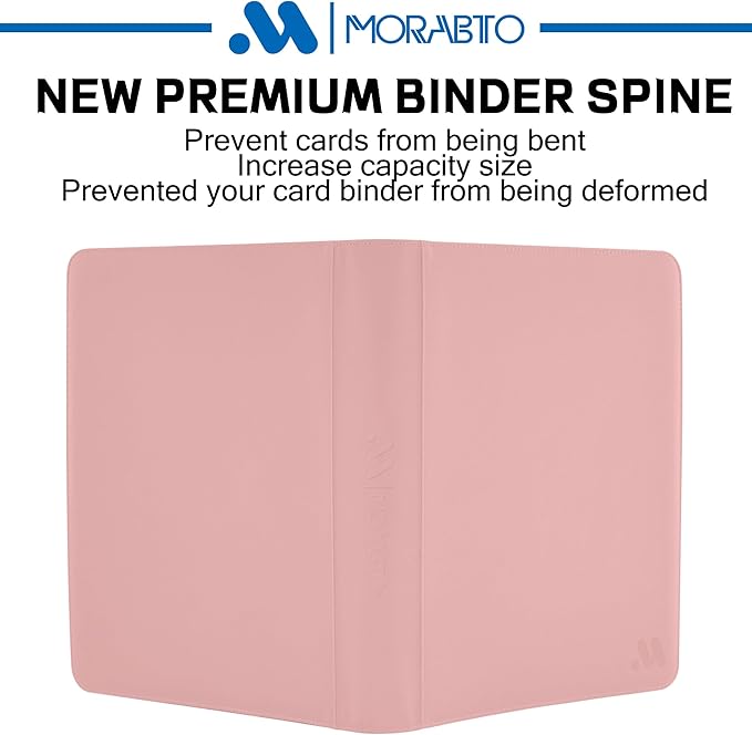 Top Loader Binder, Holds 324 Top Loaders,9 Pocket Top Loader Binders for 3" x 5" Rigid Cards,Top Loader Card Binder for Hard Plastic Top Loaders -Pink