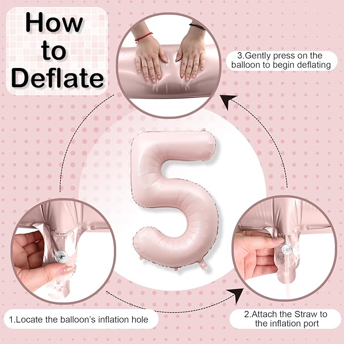 Foil 15 Balloon, Dusty Light Blush Pink Big Number 15 Balloons for Girls Birthday Party Decor, 40 Inch Mylar Self Inflating Number 15 Pastel Baby Pink Balloon for Women 15th Birthday Party Decorations