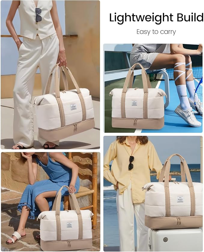 LOVEVOOK Travel Duffle Bag,Weekender Bags for Women with Shoe Compartment,Carry on Overnight Bag with Toiletry Bag,Gym Duffel Bag with Wet Pocket, Hospital Bags for Labor and Delivery