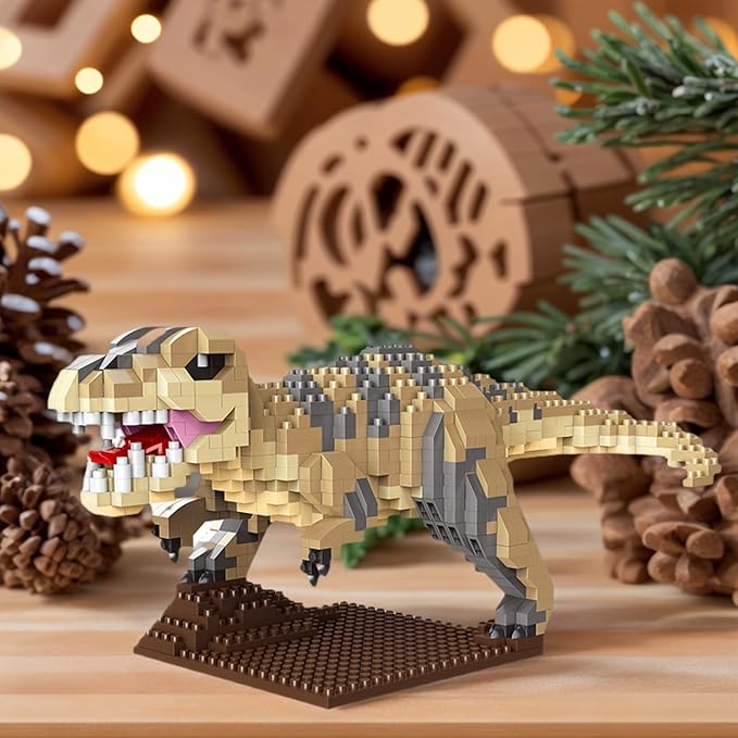 Dinosaur Micro Mini Building Block Sets for Adults, No Compatible with Lego, Building Toys for Home & Office Decor, MOC 3D Creative Model Gifts for Christmas