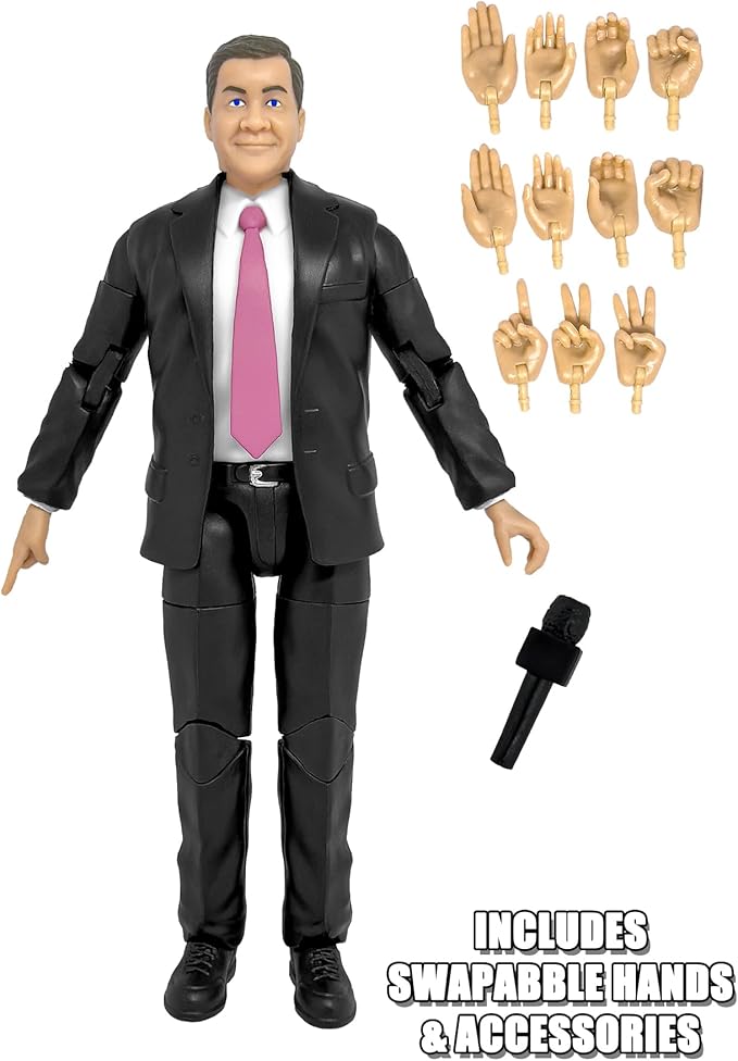 Figures Toy Company Ultimate Talking Wrestling Ring Announcer Action Figure with Deluxe Articulation for Wrestling Action Figures