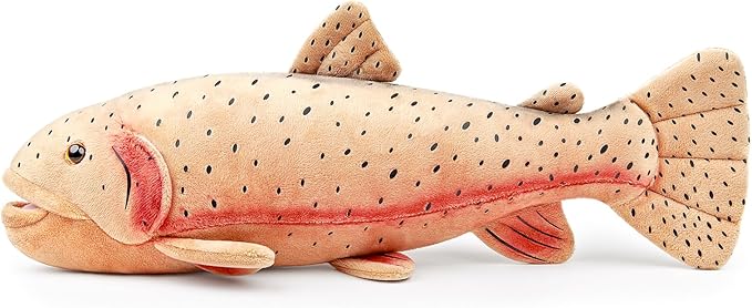 Rainbow Trout Fish Plush Stuffed Animal, Rainbow Trout Doll, Fish Plush Gift for Boys and Girls, Home Theme Party Decor