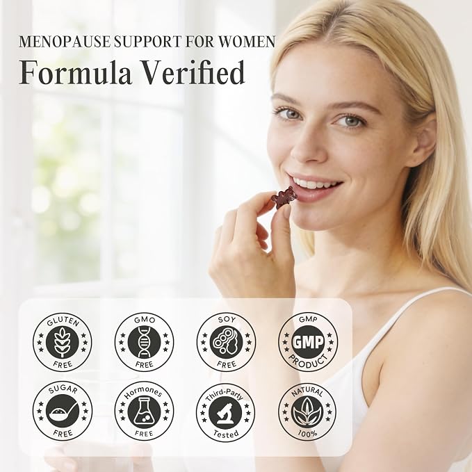 GREENPEOPLE Menopause Supplements for Women Gummies - 16-in-1 Dual Action Menopause Relief W/Black Cohosh, Vitex, Beef Organs for Hormone Balance, Hot Flashes, Night Sweats & Mood, 60 CT (2 Packs)