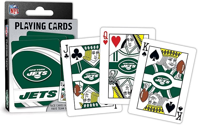 Masterpieces - NFL Playing Cards, Officially Licensed New York Jets Football Deck, Family Games for Adults and Kids, Standard Size