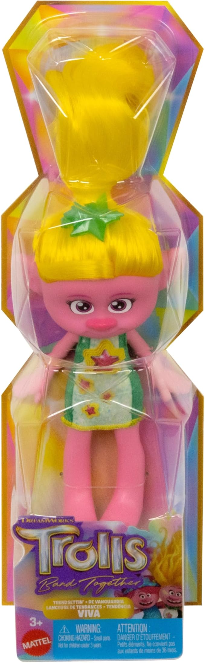 Mattel DreamWorks Trolls Band Together Trendsettin’ Fashion Dolls, Viva with Vibrant Hair & Accessory, Toys Inspired by the Movie