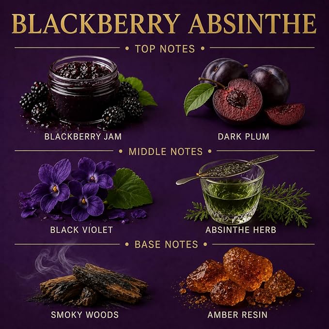 Affinati BlackBerry Absinthe 10 oz Scented Candle – Long Lasting Luxury Soy Blend Candle for Home, Strong Scent Throw Dark Fruit Exotic Aromatherapy Candles, Clean Burning Home Fragrance Gift