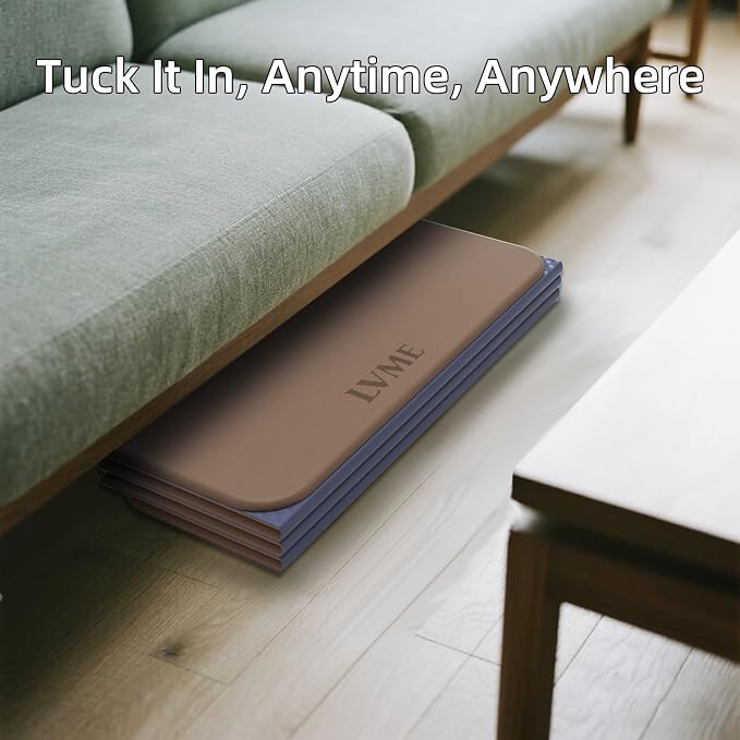 Foldable Yoga Mat 0.32 inches Thick(8mm), SGS Certified POE Material | Non Slip, 71 x 24 inches, Foldable for Travel, Pilates, Camping, Environmental Sports Mat, Odorless