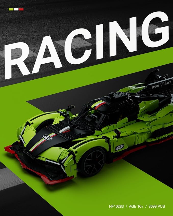 Nifeliz S63 Hypercar Model Building Set, 1:8 Scale Collectible Racing Car for Adults, Build and Display Race Car Model for Home or Office Décor, Gift for Motorsport Fans (3,699 PCS, NF10283)