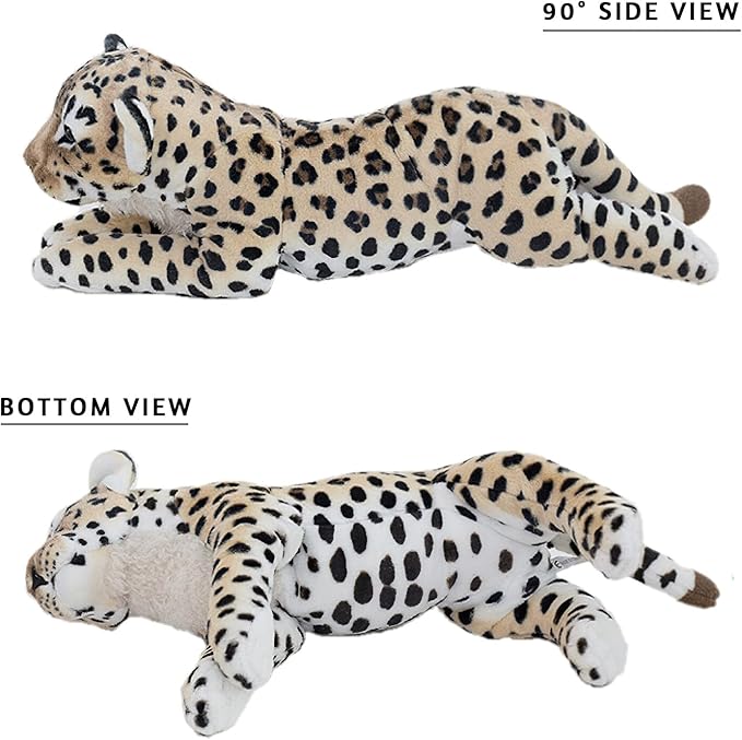 Cheetah Stuffed Animal 16" Large Leopard Stuffed Animal Cute Pillow Realistic Stuffed Cheetah Stuffy Jaguar Plush Toy Decor Birthday Valentine's Gifts for Kids Girls