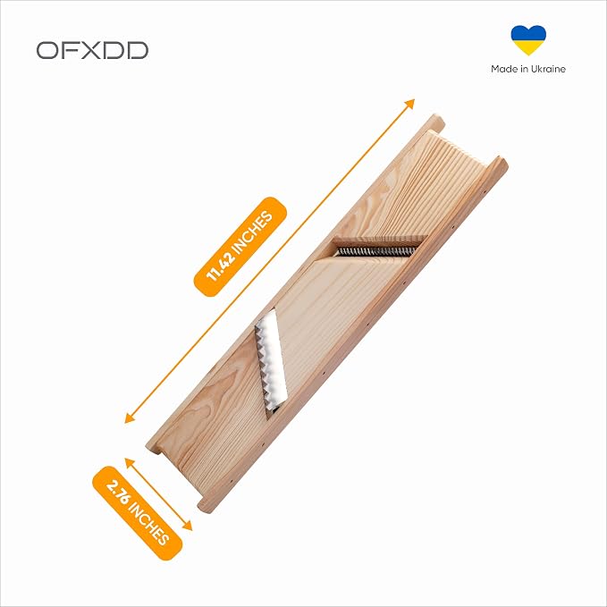 Grater for Korean Carrot - Wooden Korean Carrot Shredder - French Fry & Korean Salad Grater with Two Sharp Blades, Hand