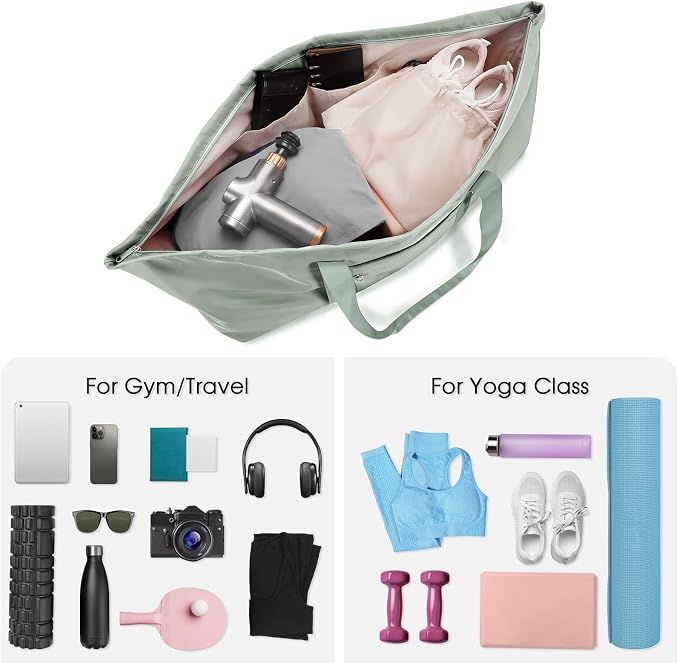 sportsnew Large Yoga Mat Bag with Shoes Compartment and Wet Pocket Ladies Pilates Gym Tote Bag with Yoga Mat Holder Strap for Women Men Workout Carrier Stuff Accessories