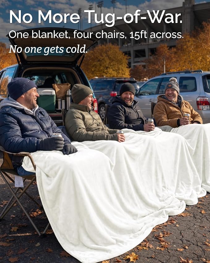 Ultra Soft Fleece Blanket Giant Blanket Size - Flannel Fleece Luxury Blanket - Lightweight for Couch Bed Chair - Thick, Warm and Breathable - All Season Cozy, Ivory
