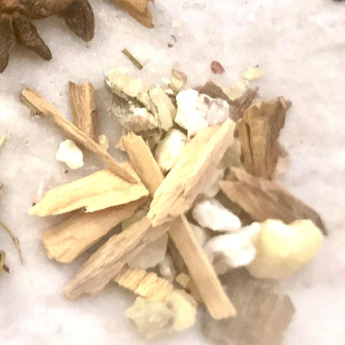 Natural Resin, Herbs & Essence Meditation Mix - Copal & Palo Santo Sacred Blend with Warm Woodsy Aroma - Loose Incense for Cleansing Rituals, Ceremonies & Home Fragrance - 2.22 oz.