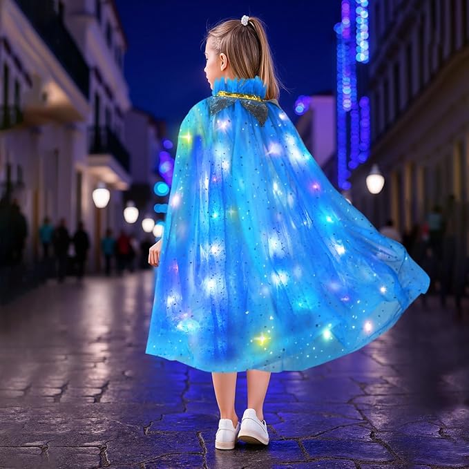 Meland Princess Dress up Clothes for Girl, 11Pcs Princess Cape with Kid Crown Toys,Dresses for Girl 3,4,5,6,7,8 Birthday Gift